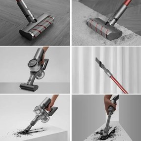 Разопакован: Вертикална прахосмукачка Dreame V11 VVN6, 450W, 150AW, 25000Pa, 125000 об/мин, 0.5 л, 3 режима, 90 мин, OLED, HEPA, Сив/червен