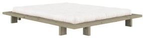 Светлозелено двойно легло 160x200 cm от масивен бор без табла с включена подматрачна рамка Japan – Karup Design