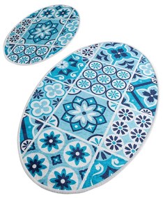 Сини килими за баня в комплект от 2 бр. 60x100 cm Ceramic – Foutastic