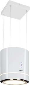 Klarstein Tron Ambience, островен абсорбатор, Ø 38 cm, рециркулаци 540 m³/h, LED, бял