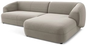 Бежов кадифен ъглов диван (десен ъгъл) Moana – Makamii