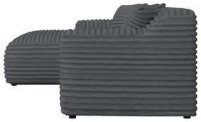 Тъмносив ъглов диван от рипсено кадифе (ляв ъгъл) Martin – Ropez