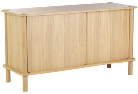 Скрин от масивен дъб с плъзгащи се врати в естествен цвят 135x73,5x48 cm Italic – UMAGE