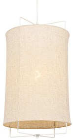 Дизайнерска висяща лампа бяла с бежов абажур - Rich