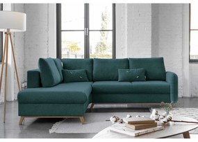 Тюркоазен ъглов разтегателен диван ляв ъгъл, Scandic Lagom - Miuform