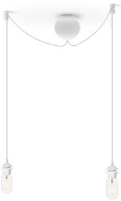 Бял двоен кабел за окачване за осветители Cannonball Cluster - UMAGE