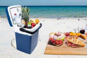 Преносим туристически USB хладилник 29 L, син, с дисплей