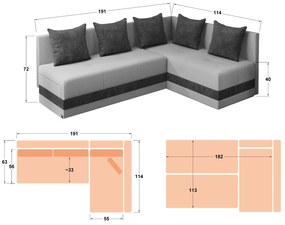 Разтегателен ъглов диван Арети