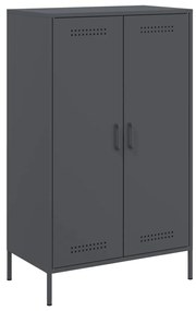 842966 vidaXL Висок шкаф, антрацит, 68x39x113 см, стомана