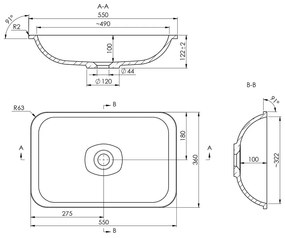 Бяла мивка от отлят мрамор 55x36 cm Japura – Sapho