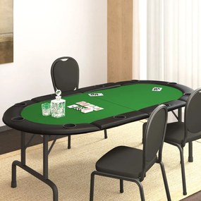 Sonata H Сгъваем плот за покер за 10 играча, зелен, 208x106x3 см