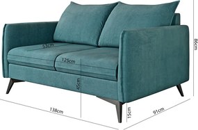 Диван в петролен цвят 138 cm Juli Bis – Ropez