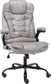 20575 vidaXL Офис стол, светлосив, изкуствена велурена кожа