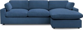 Син ъглов диван от рипсено кадифе Belair – Bobochic Paris