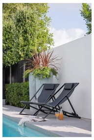 Черен метален сгъваем градински шезлонг Esper – Exotan