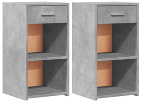840583 vidaXL Нощни шкафчета 2 бр бетонно сиво 35x34x65 см инженерно дърво