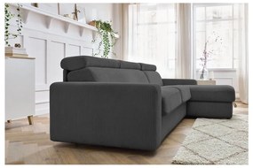 Тъмносив разтегателен ъглов диван от рипсено кадифе (променлив) Monaco – Bobochic Paris