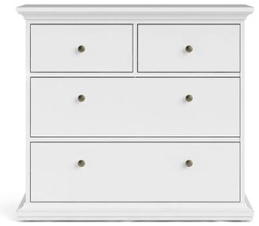 Бял нисък скрин 96x87 cm Paris – Tvilum