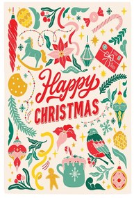 Памучна кърпа Happy Christmas, 46 x 71 cm Merry Christmass - eleanor stuart