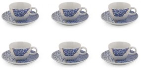 Бели и сини порцеланови чаши в комплект от 6 бр. 0,9 л - Hermia