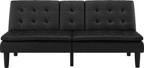 Черен разтегателен диван от изкуствена кожа 191 cm Maine – Støraa