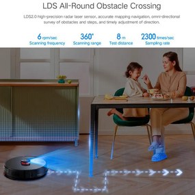 Прахосмукачка робот Xiaomi LYDSTO R1 Pro, 50W, Li-ion 5200 mAh, 3000 Pa, Wi-Fi, Мокро/сухо, Автоматично събиране на отпадъци, Автономия до 200 мин, Бял