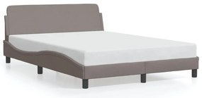 373169 vidaXL Рамка за легло без матрак, таупе, 140x190 см плат