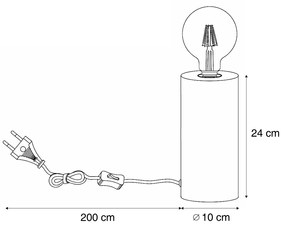Модерна настолна лампа месинг 24 см - Cylinder