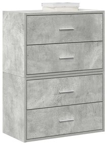 858828 vidaXL Шкафове с 2 чекмеджета 2 бр сив 60x31x40 см инженерно дърво