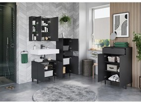 Антрацитен висок шкаф за баня 60x97 cm Arcena – Germania