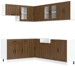3314898 vidaXL Комплект кухненски шкафове от 11 части Lucca, инженерно дърво