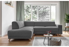 Сив разтегателен/с място за съхранение ъглов диван (ляв ъгъл/L форма) Classy Sophie – Miuform