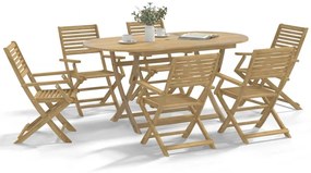 3295003 vidaXL Градински трапезен комплект, 7 части, акациево дърво масив