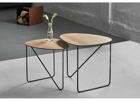 Метална масичка за кафе в естествен цвят 37x44 cm Curve M Wood – LIND DNA