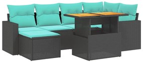 3274591 vidaXL Градински диван с възглавници, 11 части, бежов полиратан