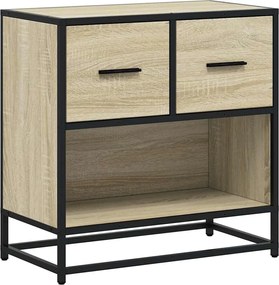 848695 vidaXL Нощно шкафче Сонома дъб 60x31x60cm Изработена дървесина и метал
