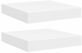 323803 vidaXL Окачени стенни рафтове, 2 бр, бели, 23x23,5x3,8 см, МДФ