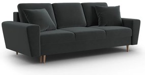 Тъмносив кадифен разтегателен диван с място за съхранение 235 cm Kyoto – Cosmopolitan Design