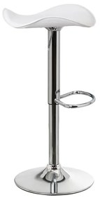 Бели тапицирани бар столове в комплект с регулируема височина 2 бр. (височина на седалката 73 cm) – Casa Selección