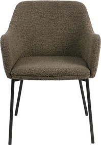 Кафяв тапициран трапезен стол с подлакътници Melilla – House Nordic