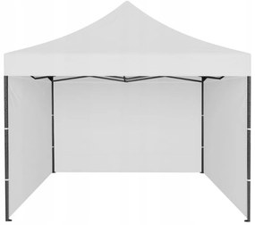 Тристенна парти палатка без прозорци Бял 3m x 3m