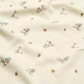 Светложълто единично детско спално бельо от органичен памук 140x200 cm Bicycles – Cam Cam Copenhagen