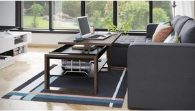 НУО Кафяв дъб/Черен мат -МОДЕРНА ХОЛНА МАСА С ПОВДИГАЩ СЕ ПЛОТ