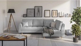 Сив ъглов диван (десен ъгъл) Ariella - Ropez