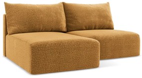 Оранжев разтегателен ъглов диван с място за съхранение (ляв ъгъл) Kalena – Makamii