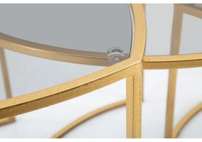 Кръгли масички за кафе със стъклен плот в златисто в комплект от 3 броя ø 60 cm Triangle – Mauro Ferretti