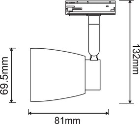 Спот за двупроводна шина TS40GU3CW, бял мат, 1хGU10