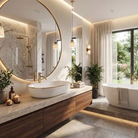 Умивалник за плот Rea CLEO White Gold Edge