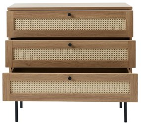 Нисък скрин от декор от дъб в естествен цвят 80x75 cm Pensacola – Unique Furniture