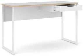 Бяла работна маса , 130 x 48 cm Function Plus - Tvilum